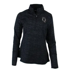 QFC-308 | Women's Sport Wick Reflective Heather 1/2 zip pullover- black