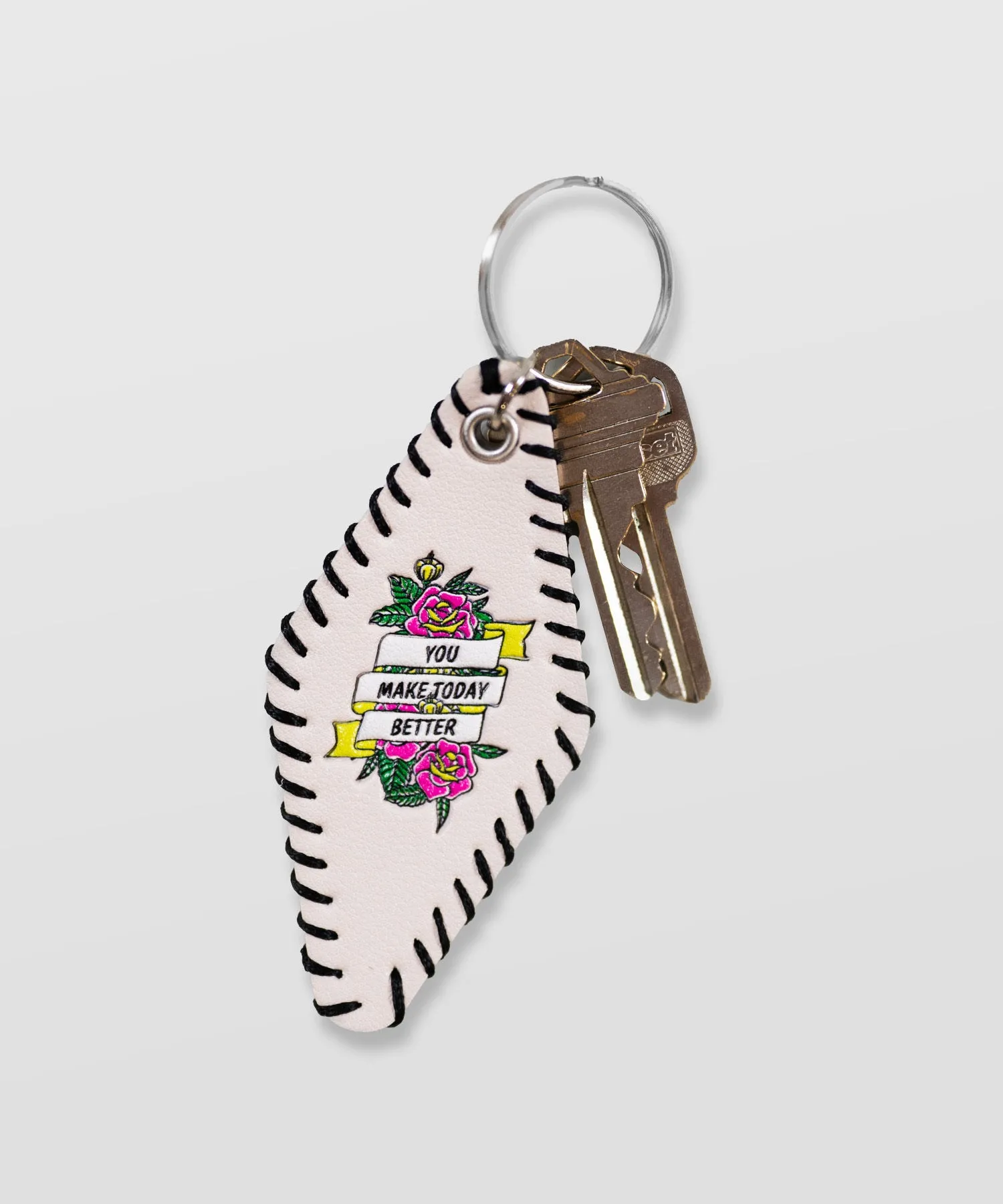 Ribbon Leather Keychain