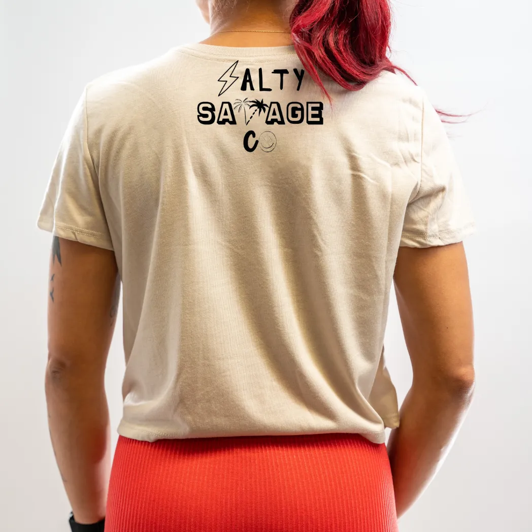 Salty Savage Ladies "DOWN BAD" Flowy Crop Tee