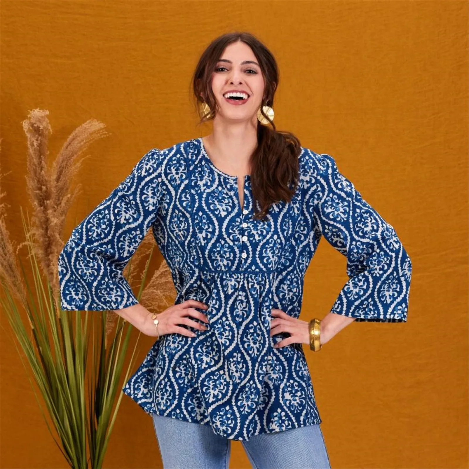 Sara Indigo Bohemian Tunic