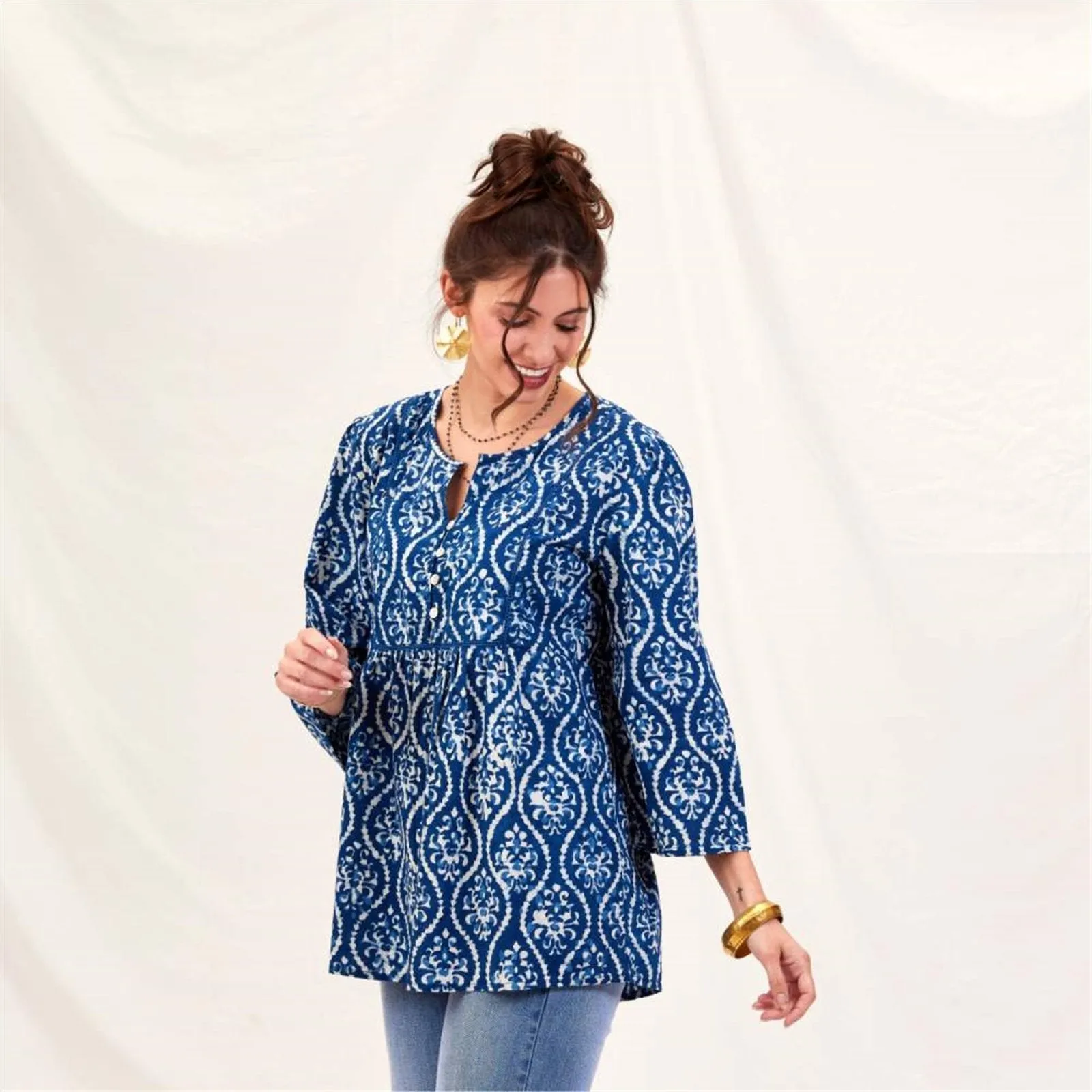 Sara Indigo Bohemian Tunic