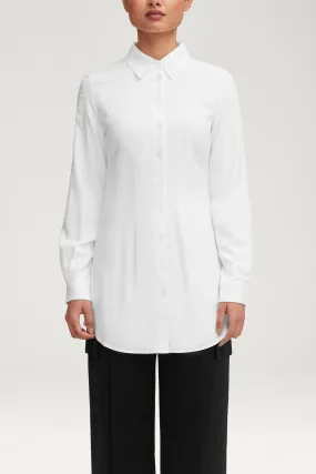 Sarah Fitted Button Down Top - White