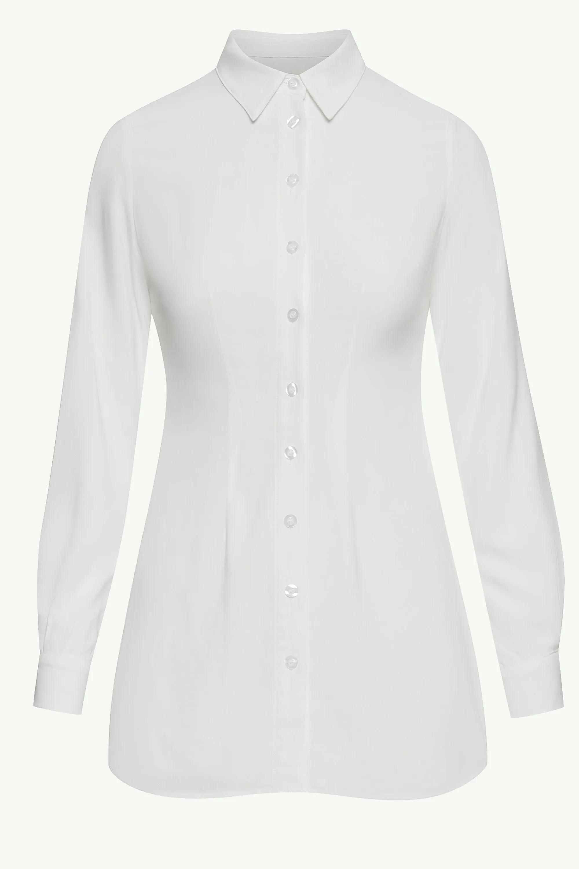 Sarah Fitted Button Down Top - White