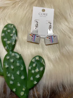 Serape steer Leather earrings