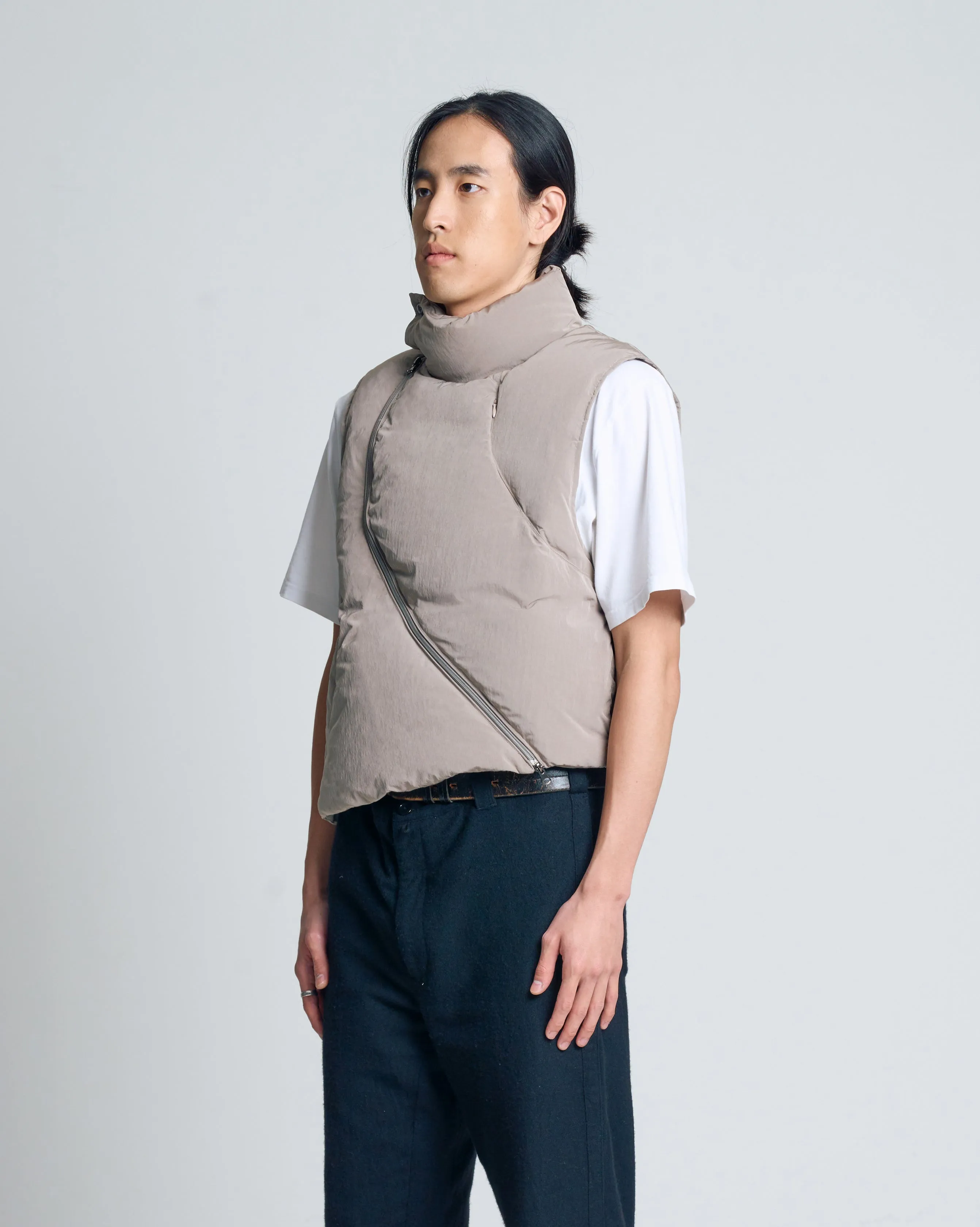 Silver Fencing Down Vest