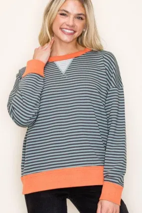 Striped Terry Pullovers - 2 Colors!