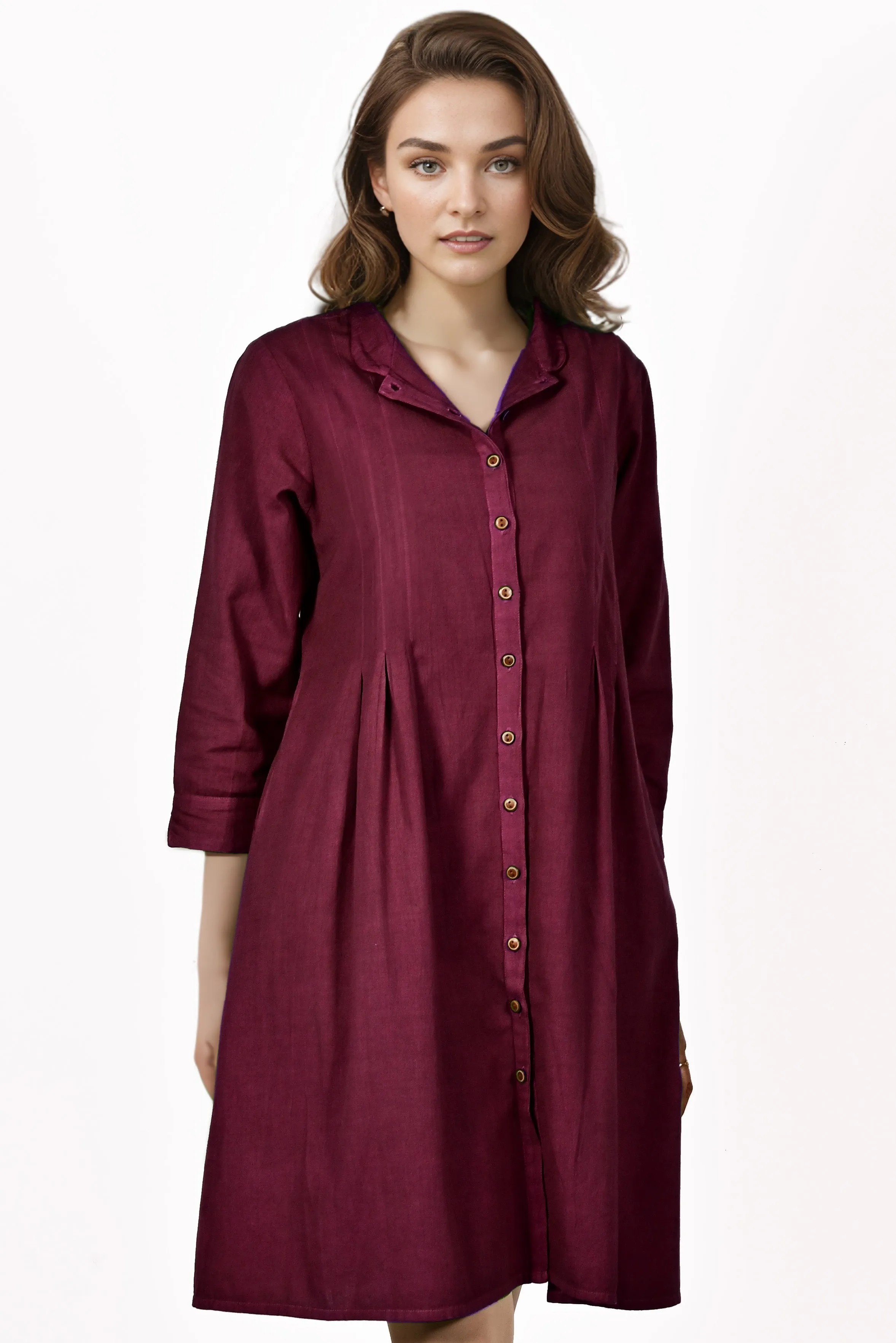 TAARA Cotton-Linen Shirt Dress Kurti: Made to Order/Customizable