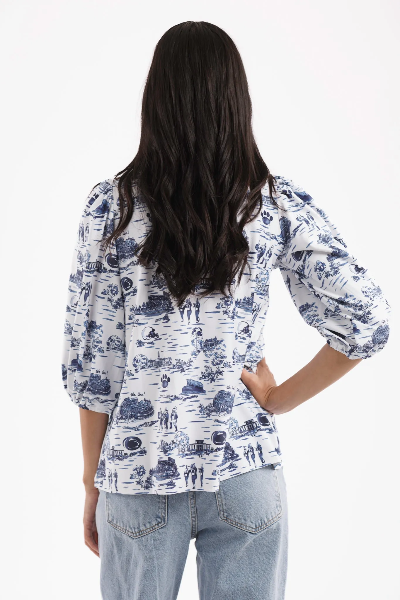 Tailgate Collection Eliza Top - Penn State Toile