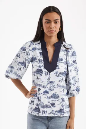 Tailgate Collection Eliza Top - Penn State Toile