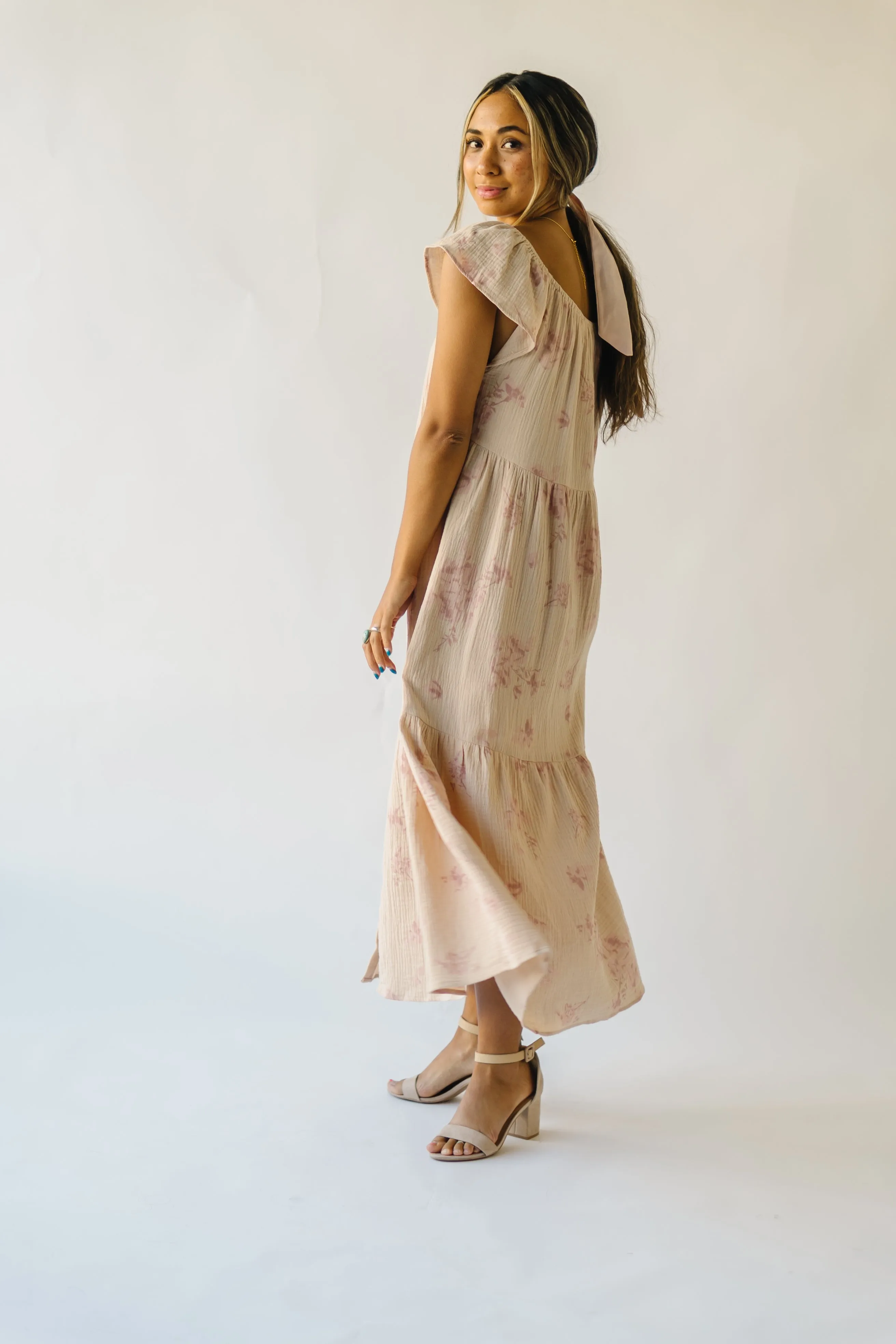 The Ferriday Button Down Midi Dress in Mauve