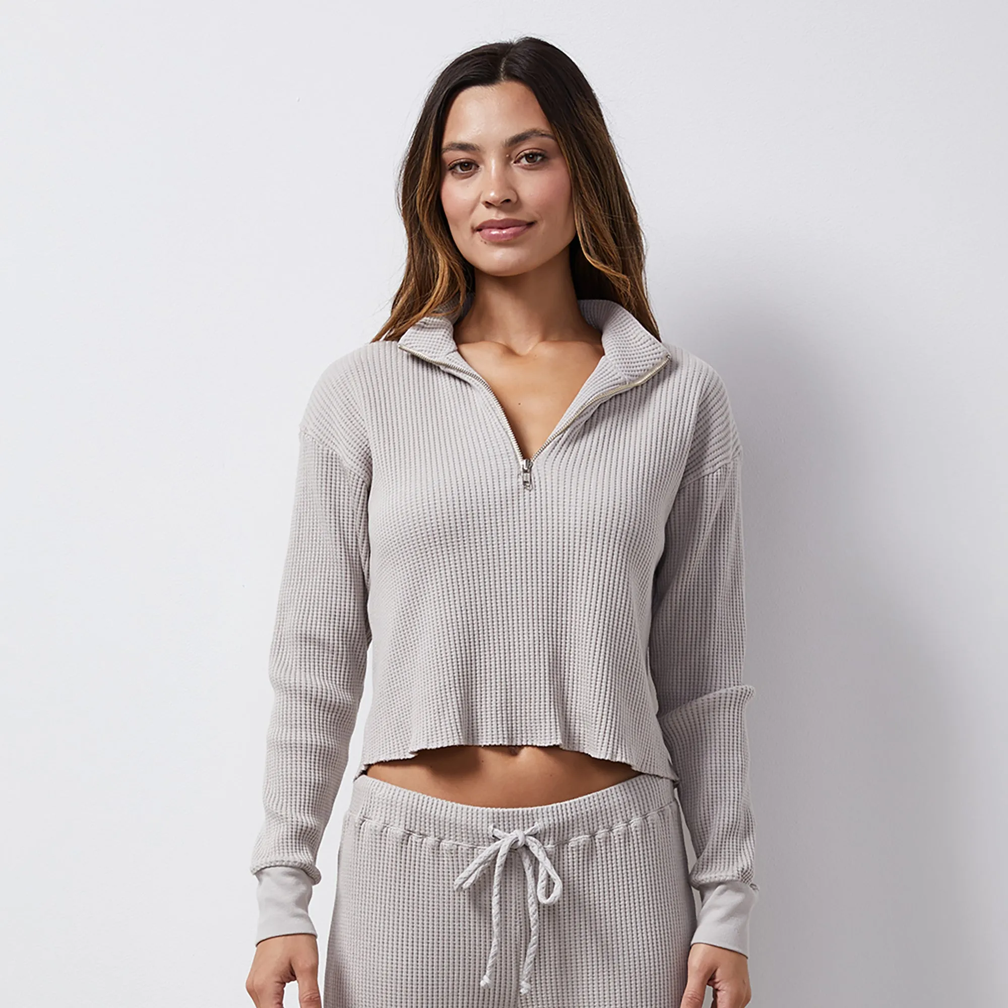 Waffle Half Zip Sweatshirt