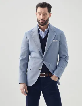 Wool Silk and Cotton Blazer | Blue